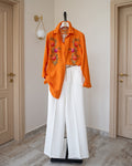 Novara - Orange Noir Floral Embellished Luxury Set