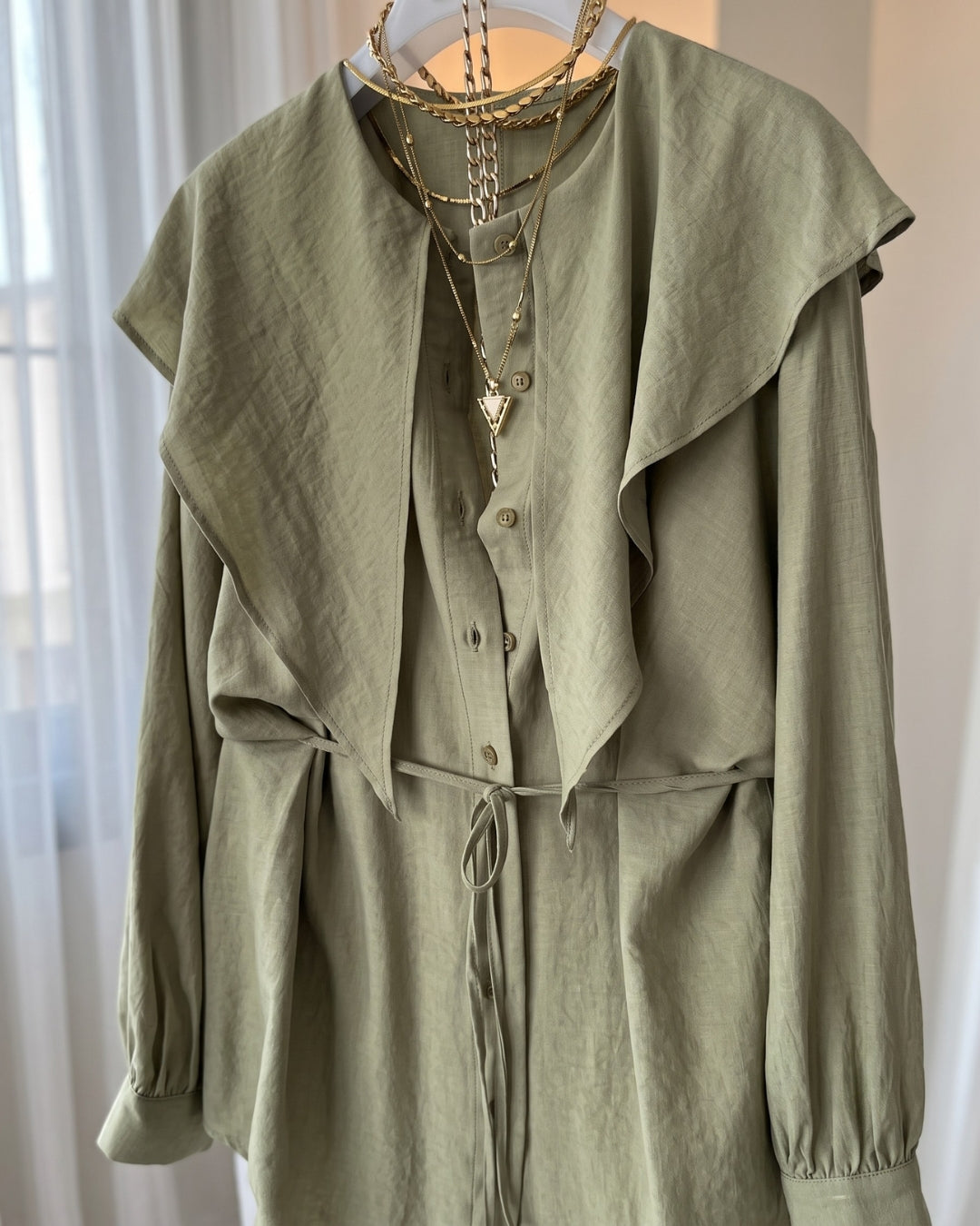 Tina - Luxe Green Ruffle Office Wear Co-Ord Set