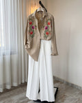 Novara - Cream Noir Floral Embellished Luxury Set