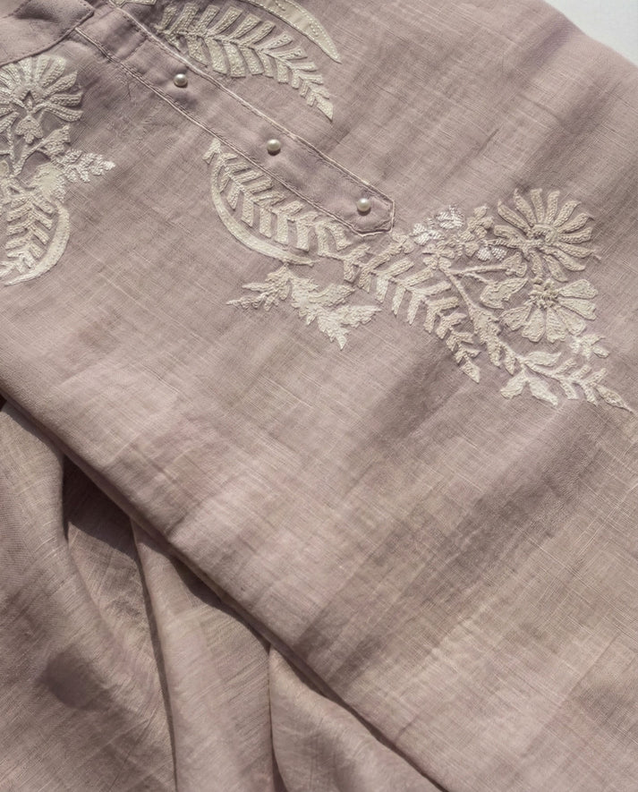 Riya - Pure Mul Cotton Soft Pink Unstitched Suit Set