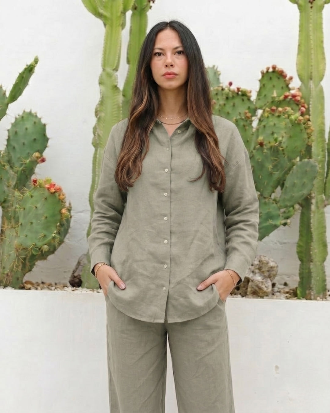 Shreeva - Green Relaxed Shirt Pants Co-ord Set