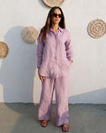 Shreeva - Lavender Relaxed Shirt Pants Co-ord Set