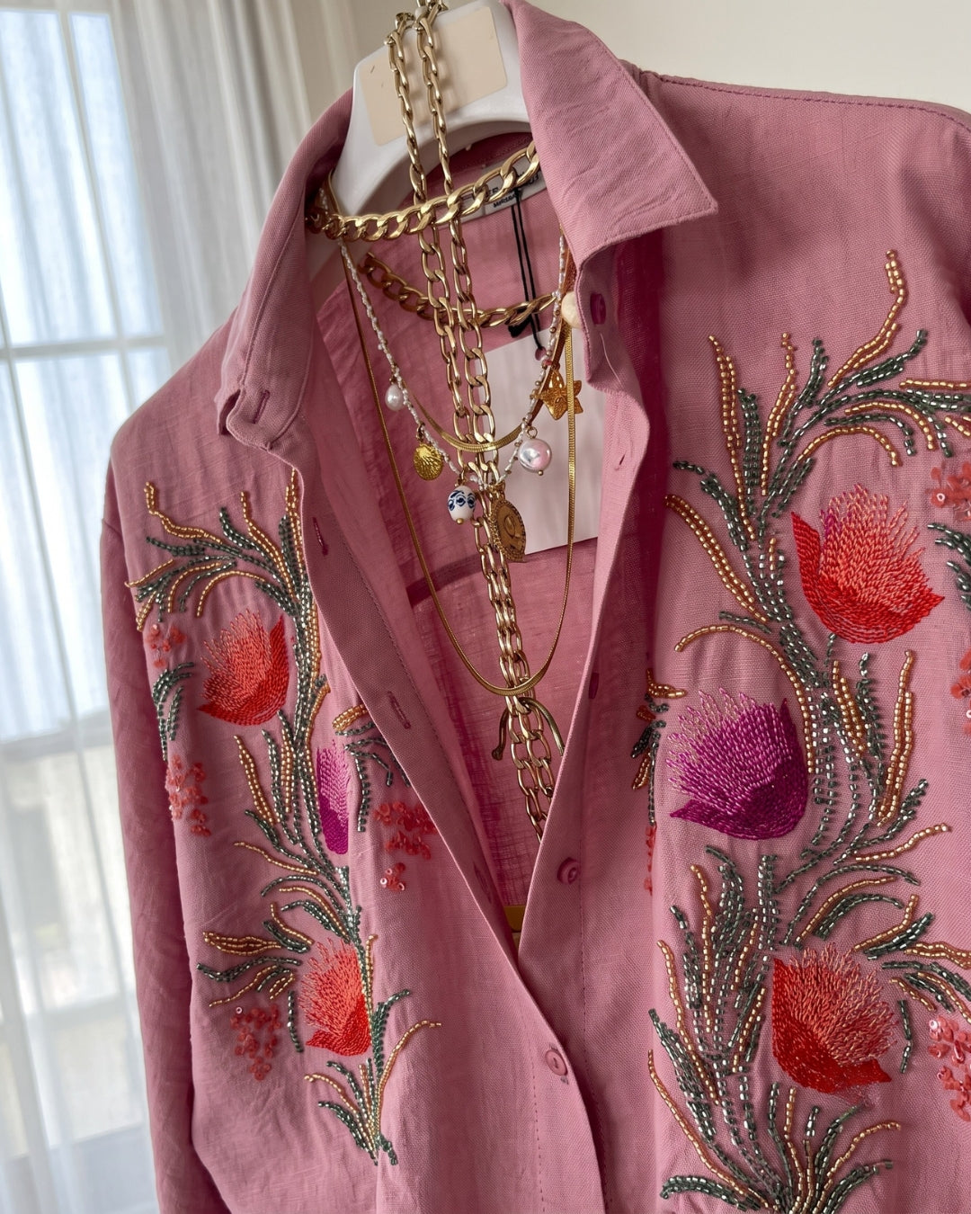 Novara - Pink Noir Floral Embellished Luxury Set
