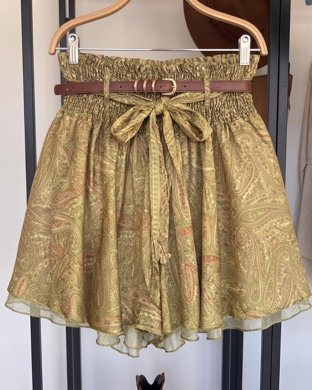 Mirelle - Olive Paisley Kimono Sleeve Co-Ord Set