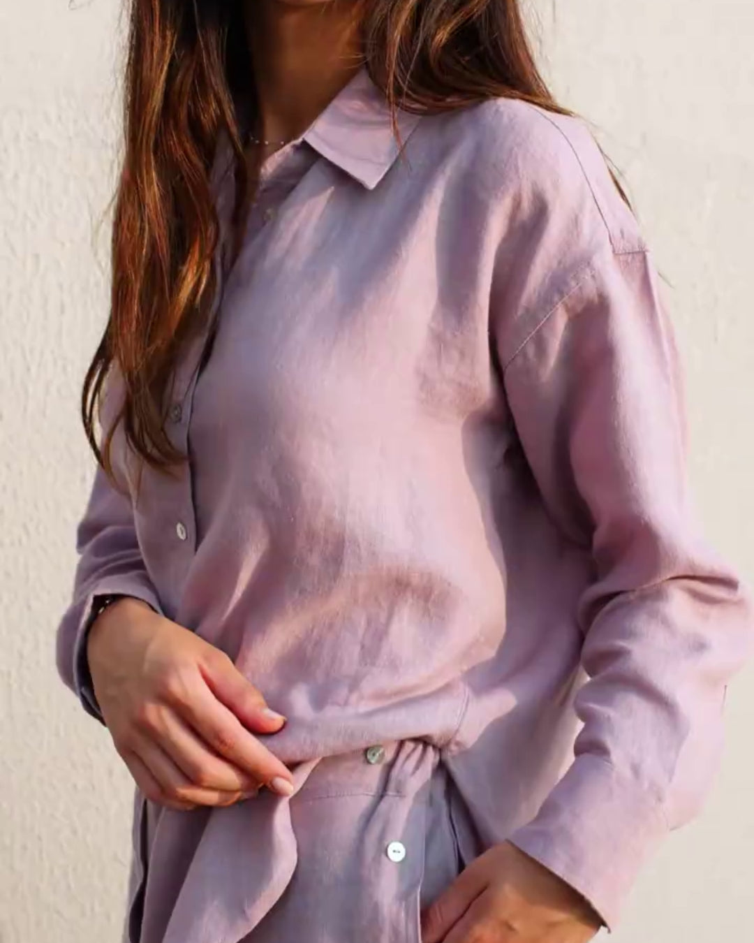 Shreeva - Lavender Relaxed Shirt Pants Co-ord Set