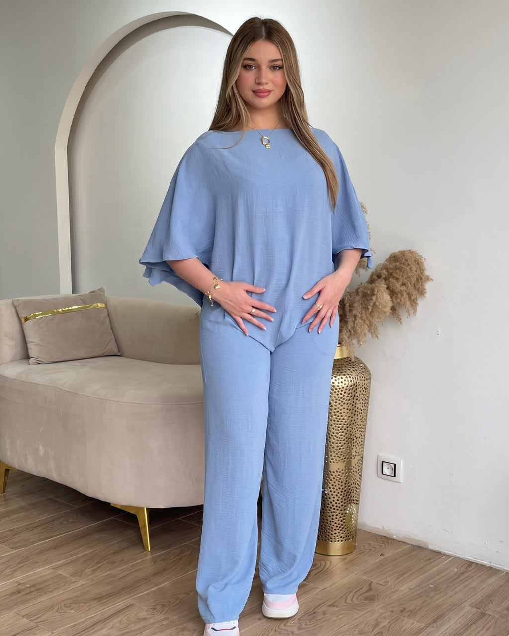 Eva - Premium Sky Blue Relaxed Co-Ord Set