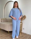 Eva - Premium Sky Blue Relaxed Co-Ord Set