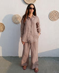 Shreeva - Taupe Brown Relaxed Shirt Pants Co-ord Set
