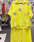 Evan - Yellow Artistic Printed Summer Linen Co-Ord Set