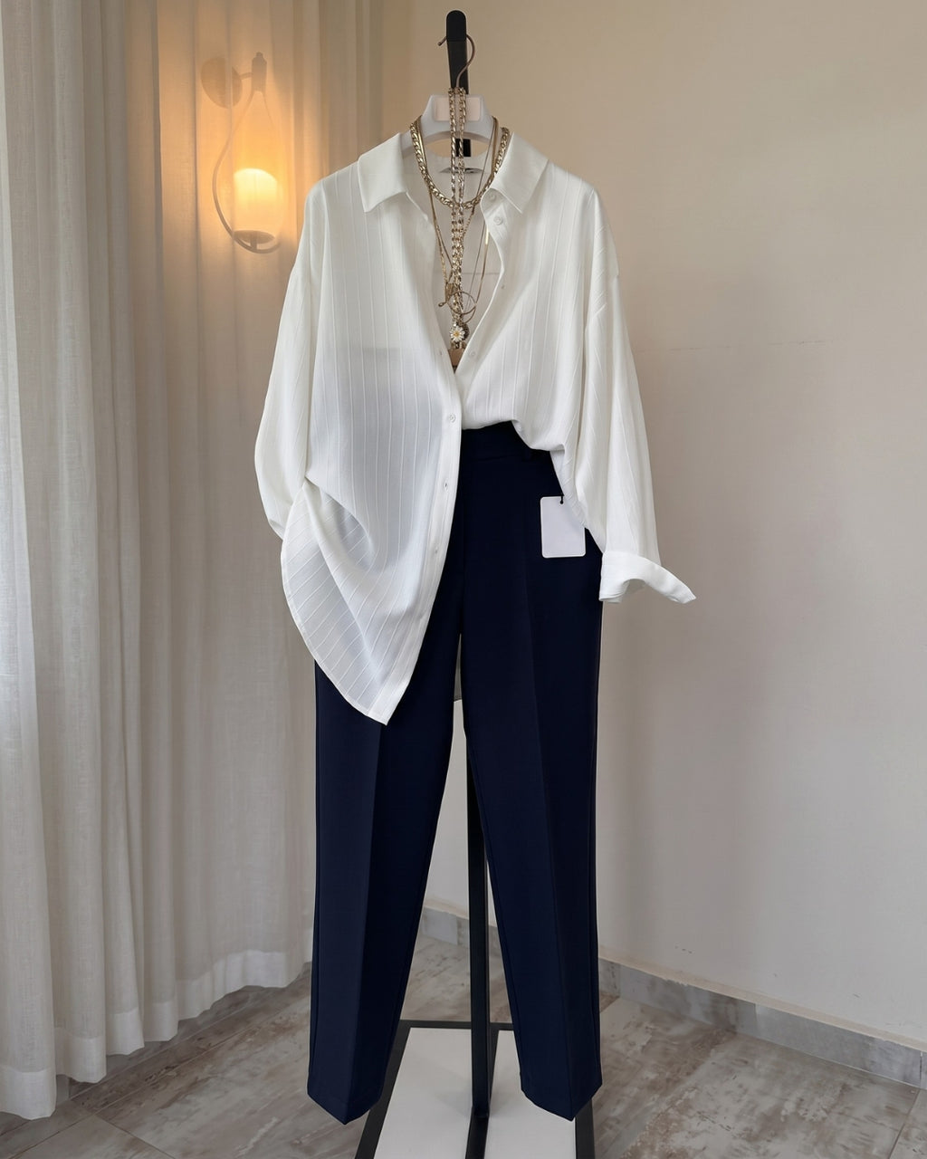 Viana - White Premium High Waist Business Casual Trouser