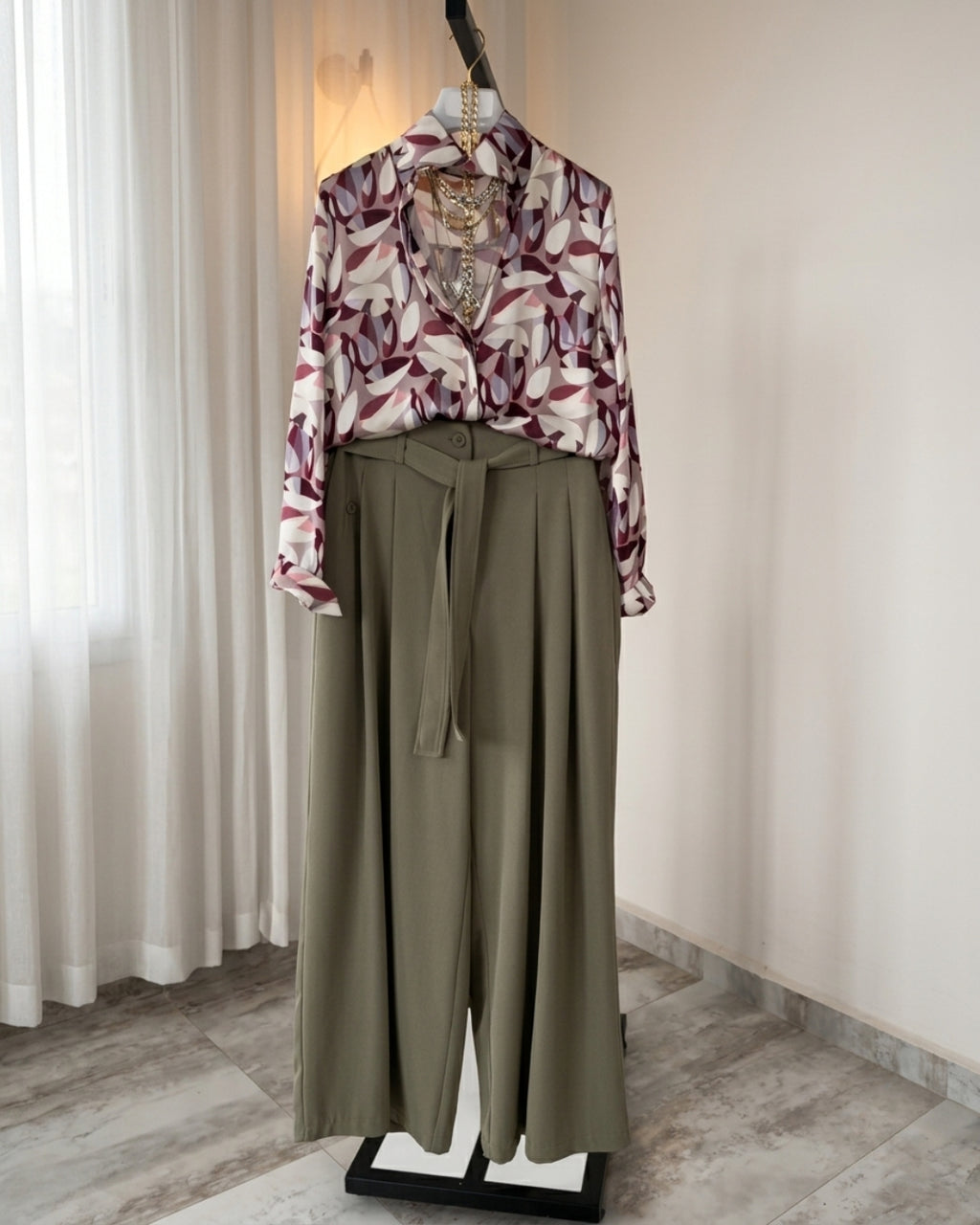 Zoya - Lavnder Print Shirt Wide-Leg Trouser Co-Ord