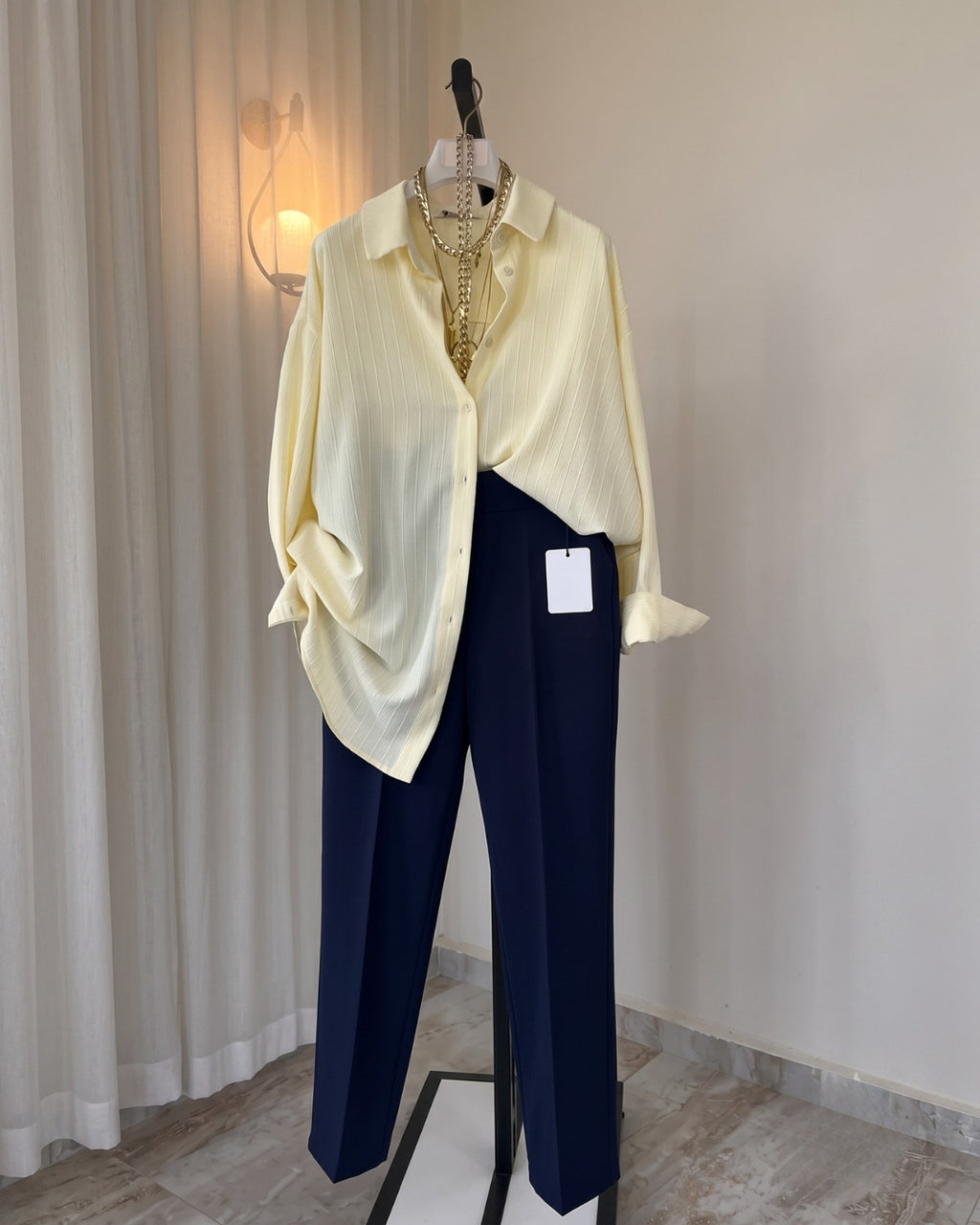 Viana - Yellow Premium High Waist Business Casual Trouser