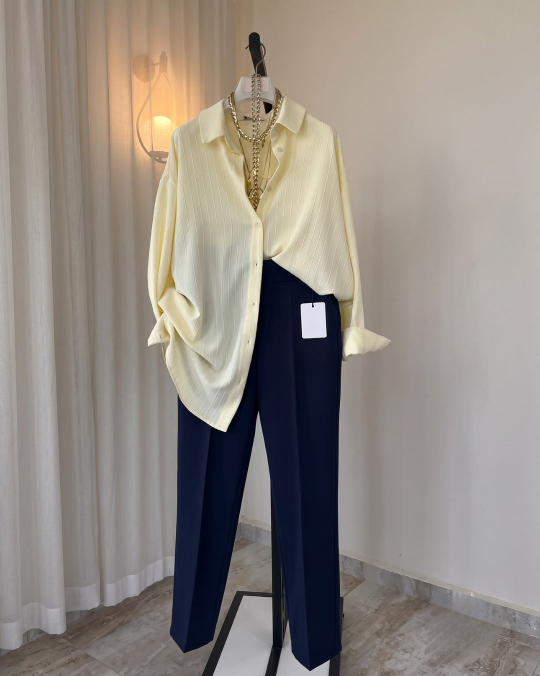 Viana - Yellow Premium High Waist Business Casual Trouser