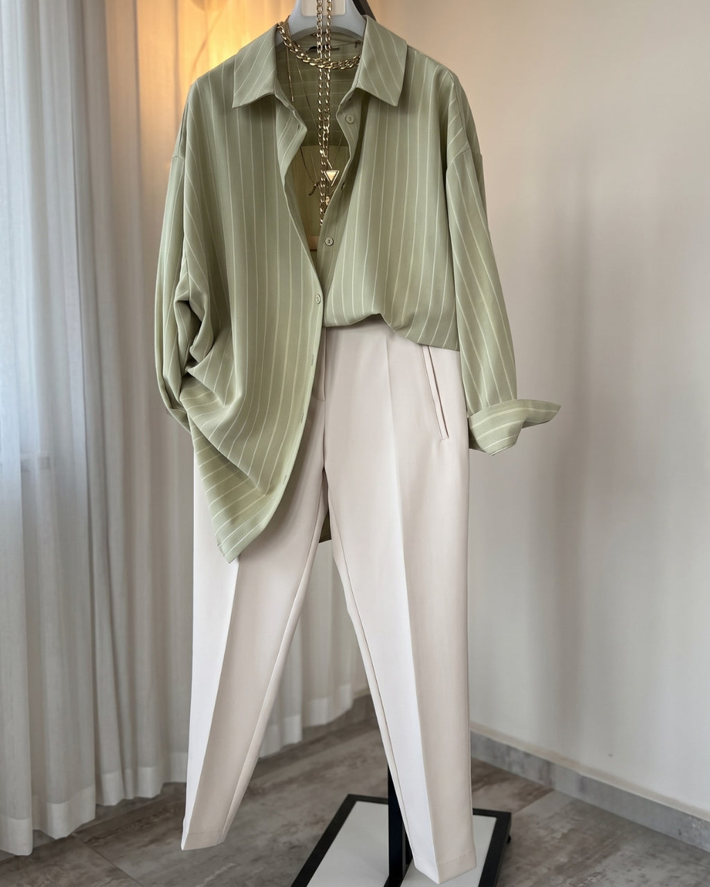 Viana - Green Premium High Waist Business Casual Trouser