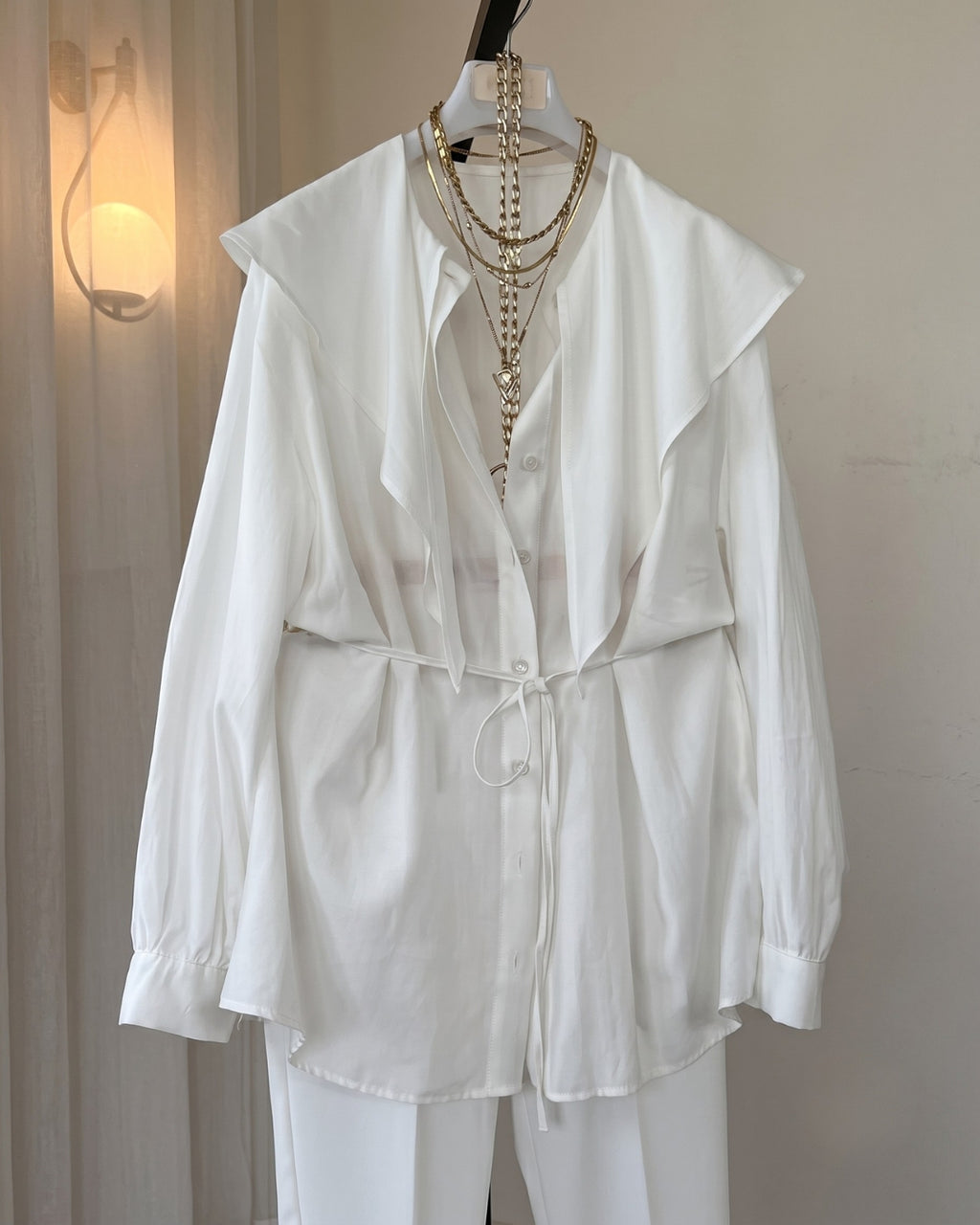 Tina - Luxe White Ruffle Office Wear Co-Ord Set
