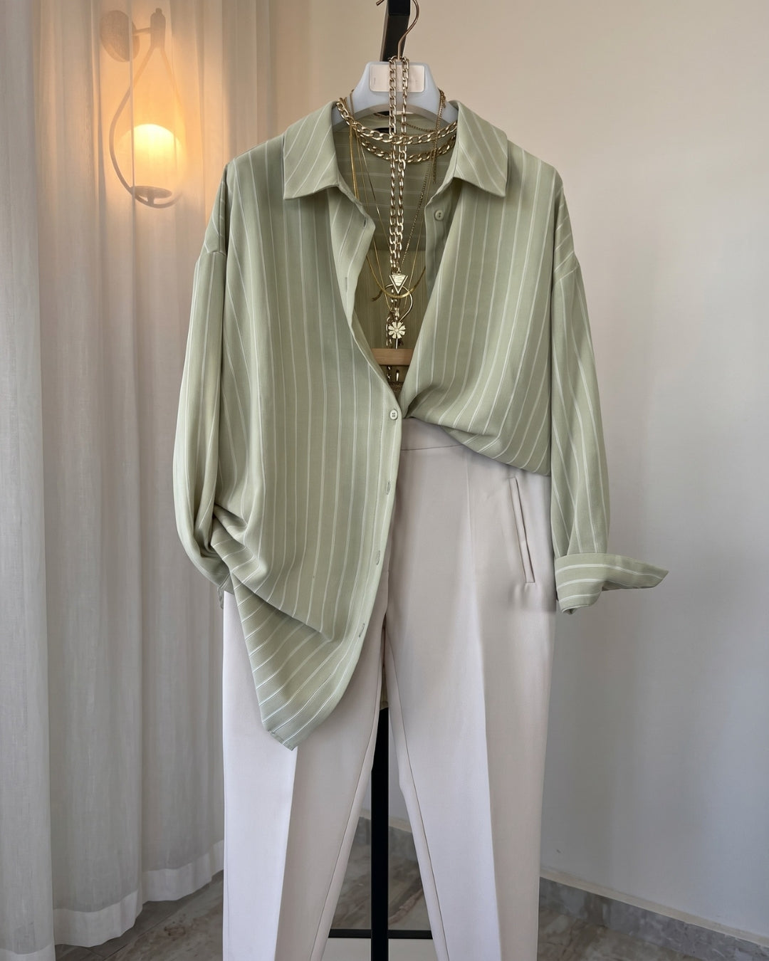 Viana - Green Premium High Waist Business Casual Trouser