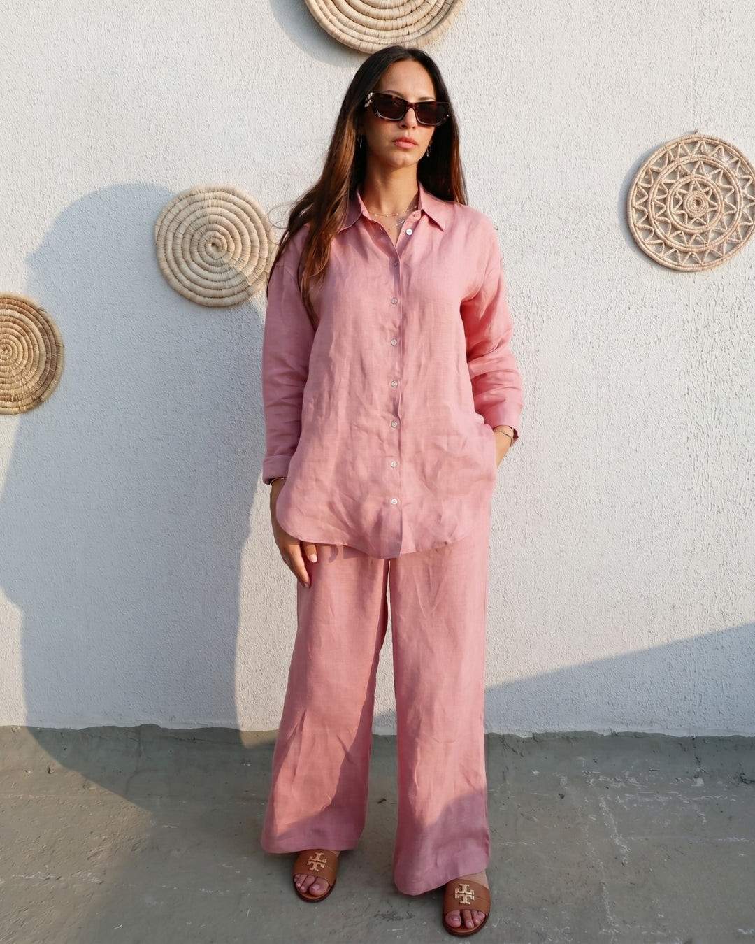 Shreeva - Pink Relaxed Shirt Pants Co-ord Set