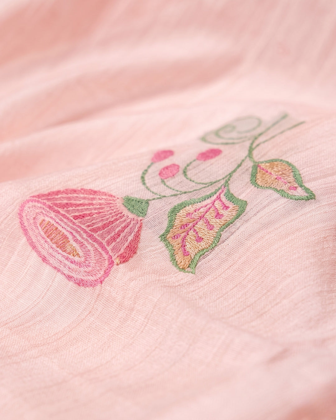 Viya - Blush Pink Floral Embroidered Unstitched Suit Set