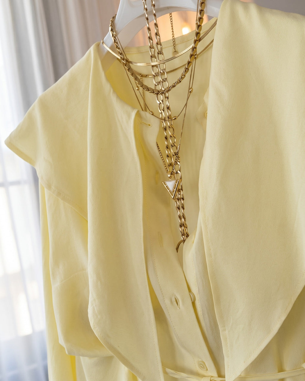 Tina - Luxe Yellow Ruffle Office Wear Co-Ord Set