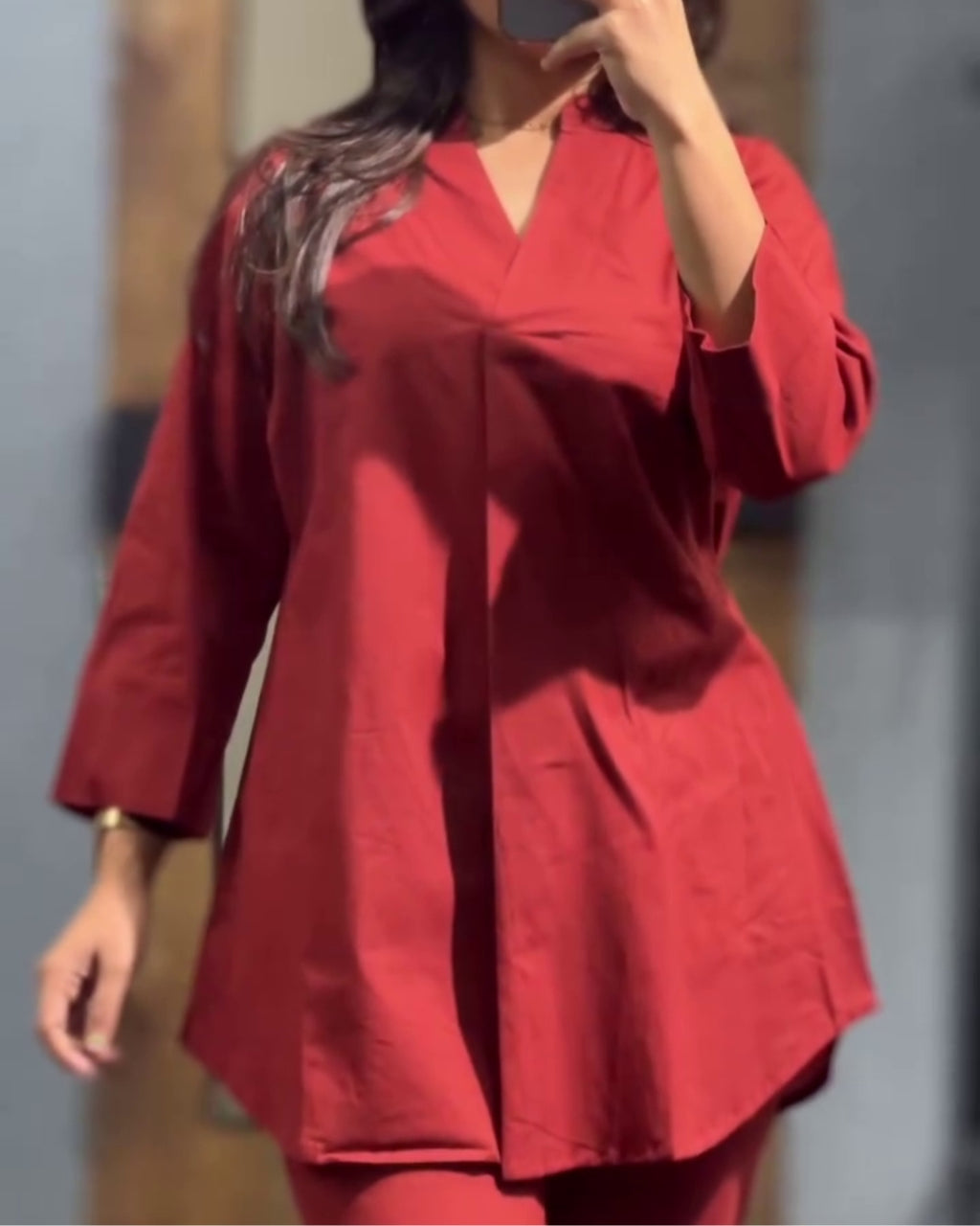 Elara – Elegan Red Lounge Co-Ord Set