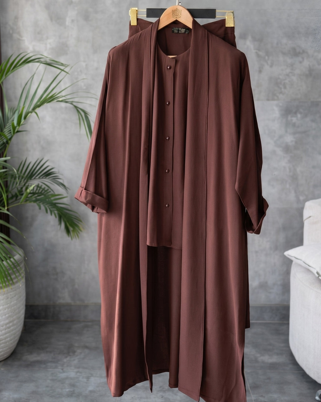 Riva - Brown Graceful Layered Co-Ord Set