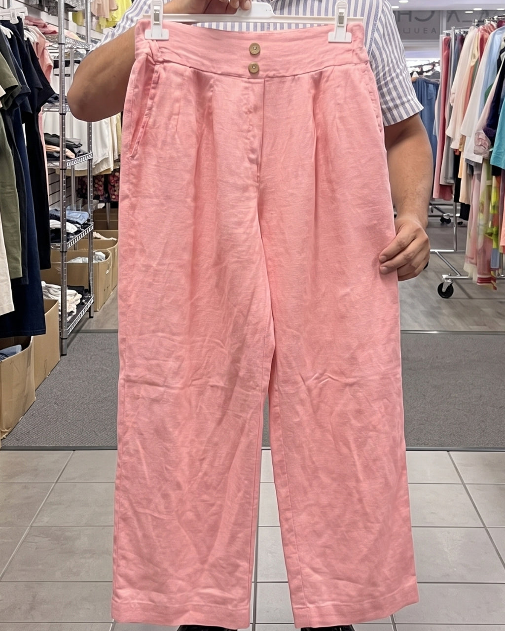 Evan - Pink Artistic Printed Summer Linen Co-Ord Set