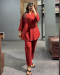 Elara – Elegan Red Lounge Co-Ord Set