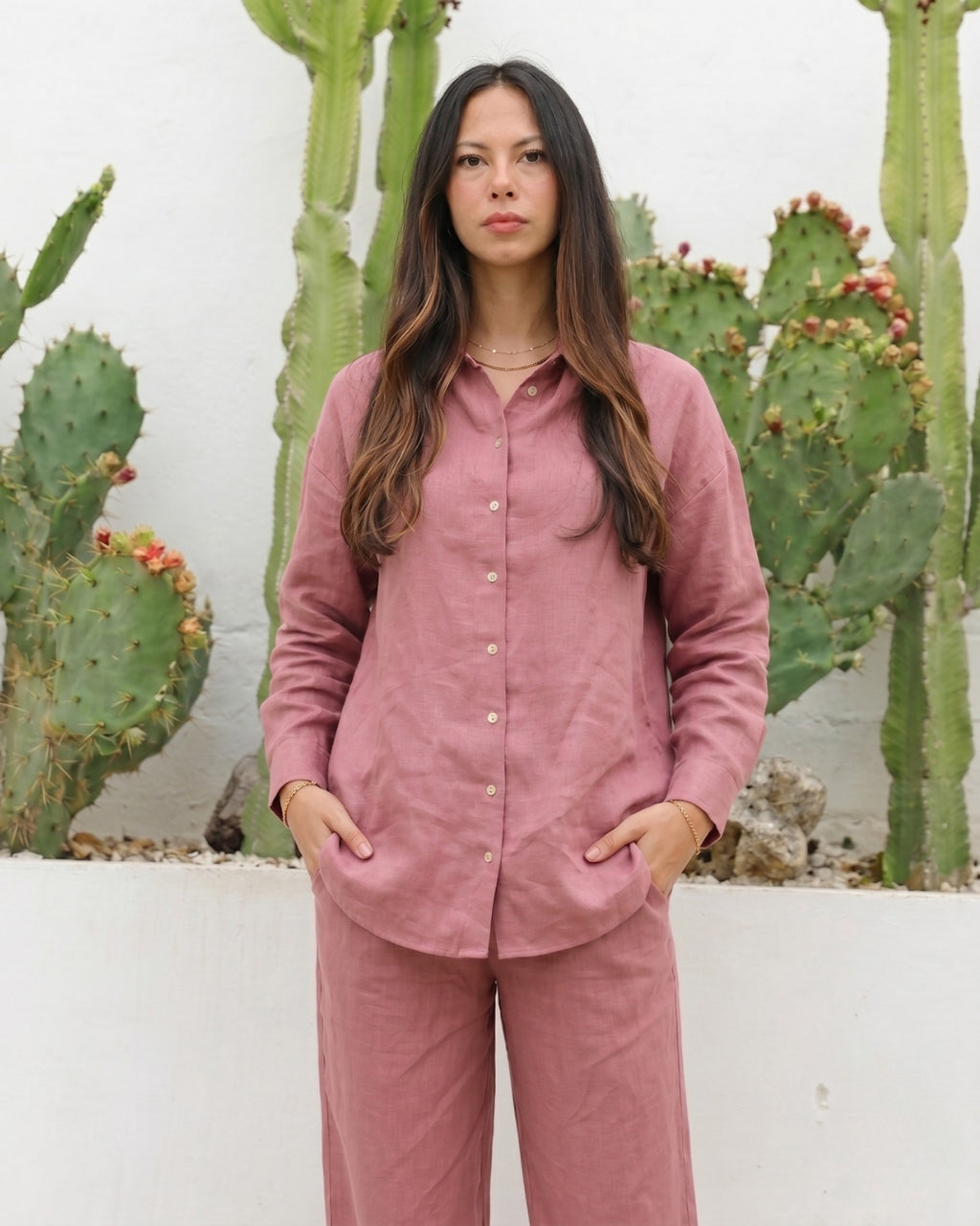 Shreeva - Pink Relaxed Shirt Pants Co-ord Set