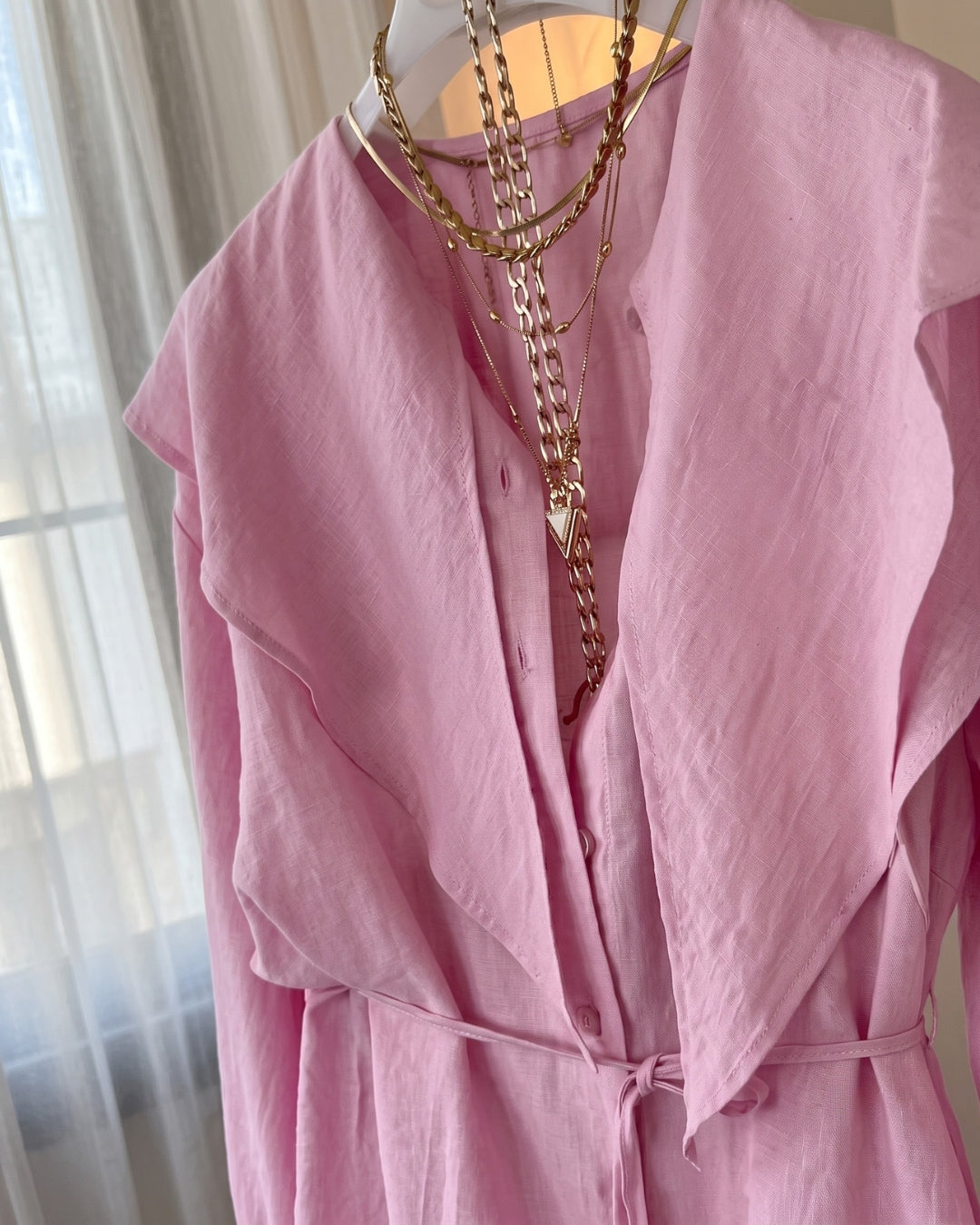 Tina - Luxe Pink Ruffle Office Wear Co-Ord Set