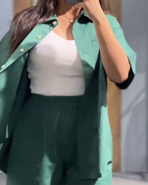 Avira – Emerald Green Breeze Co-Ord Set