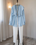 Tina - Luxe Blue Ruffle Office Wear Co-Ord Set