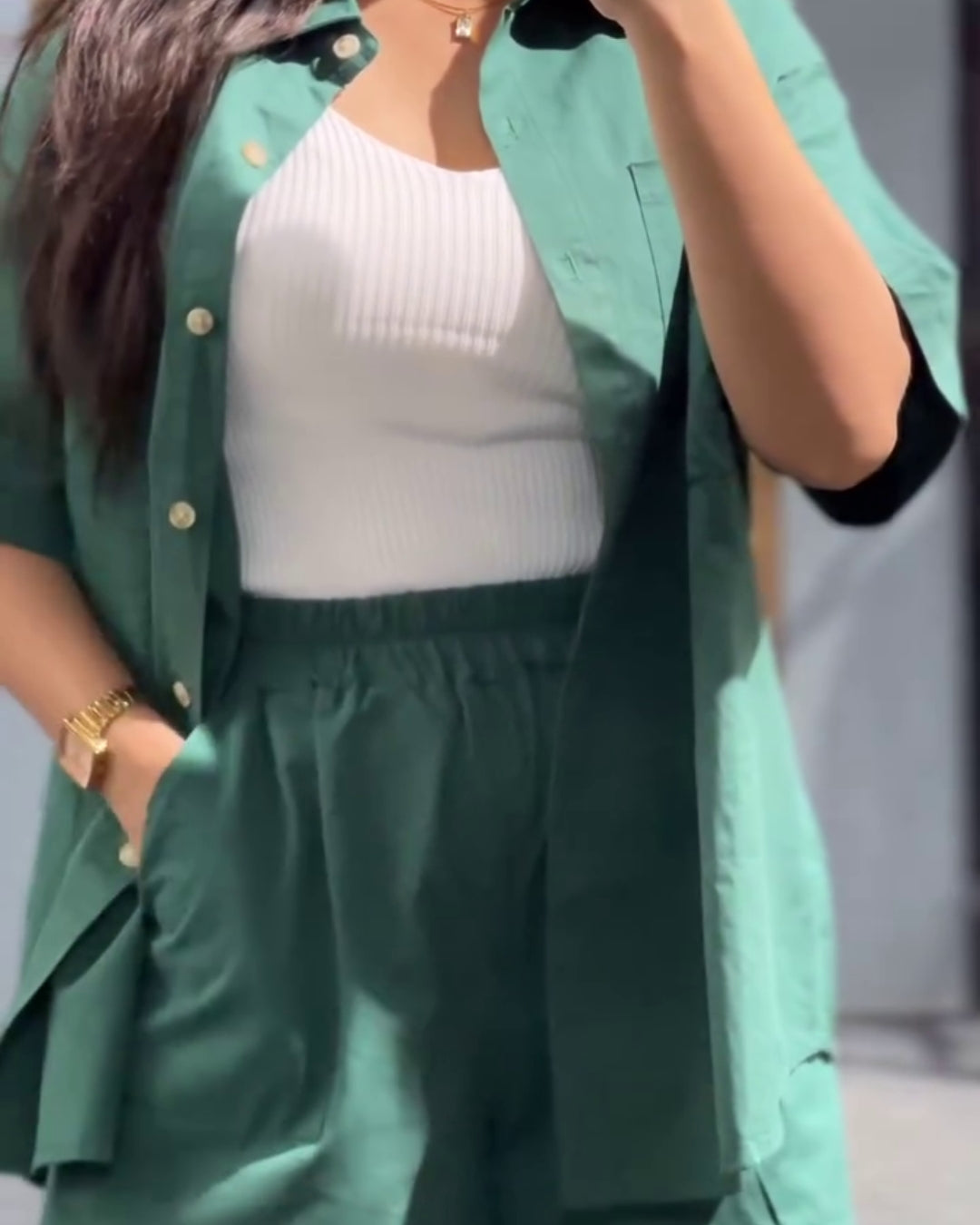 Avira – Emerald Green Breeze Co-Ord Set