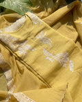 Riya - Pure Mul Cotton Mustard Yellow Unstitched Suit Set