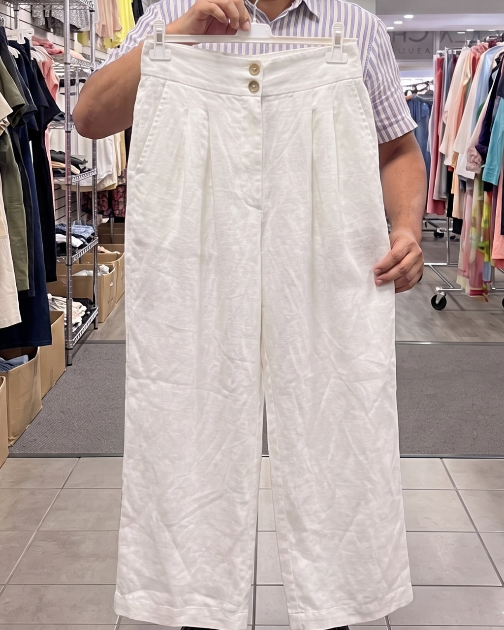 Evan - White Artistic Printed Summer Linen Co-Ord Set