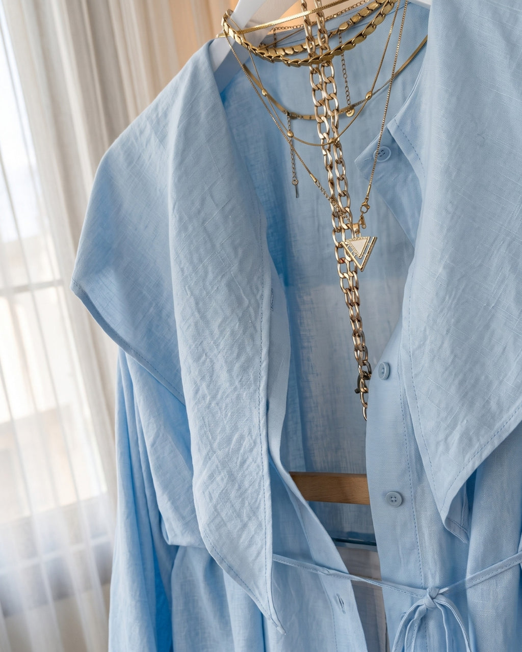 Tina - Luxe Blue Ruffle Office Wear Co-Ord Set