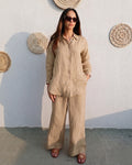 Shreeva - Cream Relaxed Shirt Pants Co-ord Set