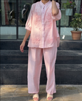 Shreya - Pink Floral Embroidered Co-ord Set